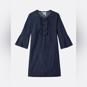Draper James chambray ruffle shift dress size 4